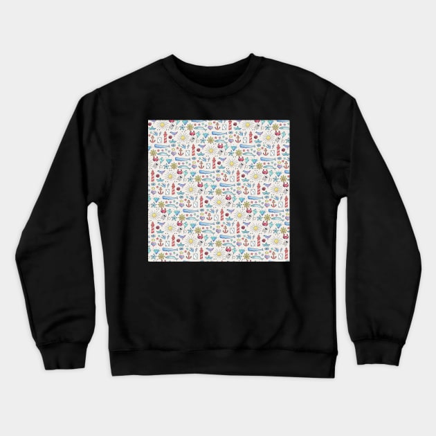 Nautical Tattoo Collection Crewneck Sweatshirt by melomania